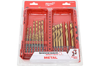 Сверло по металлу набор 19штук RedHEX 2-10мм HSS-TiN Milwaukee 4932493866