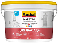 Краска для фасадов глубоко матовая белая база BW Marshall (2.5л)