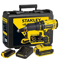 Дрель-шуруповерт аккумуляторная Stanley SCD201D2K кейс 18В 45Нм 2акк(Li-Ion)*2.0а/ч