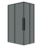 Ограждение душевое Galaxy 120*70*195 раздвижное профиль черный матовый стекло тонированное Grossman 300.K33.01.1270.21.10