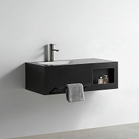 Раковина со столешницей из керамогранита ALBA 800 07-80-Matte Black черный подвесная HOLLER 342202