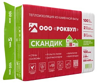 Плиты звукоизоляционные ROCKWOOL Лайт баттс Скандик 800*600*100 6 штук
