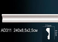Молдинг из полиуретана гладкий AD311 ARTFLEX