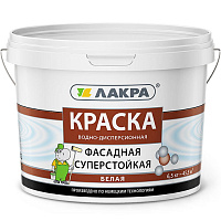 Краска для фасадов Лакра латексная Белая матовая - 6.5 кг