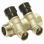 Коллектор 2 вых. вентиль н/р  3/4"*1/2"