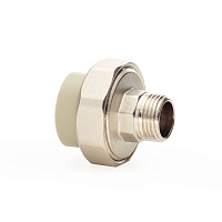 Муфта разъемная PPR 25*1/2"  Lammin наружная резьба полипропиленовая серая Lm31162025015G