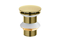 Сливной набор для раковины Push-open без перелива  полированное золото Aquatek AQ6003PG