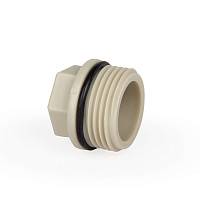 Заглушка резьбовая PPR 3/4" с O-Ring Lammin полипропиленовая серая Lm31036200000G