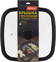 Крышка стеклянная QUADRATO с силикованным ободком 28х28см Mallony 003667