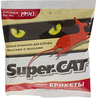 Средство от мышей и крыс Super-CAT мягкий брикет N50 100г Август