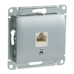 Розетка GLOSSA  GSL000381K RJ45 кат.5E комп. алюминий