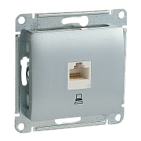 Розетка GLOSSA  GSL000381K RJ45 кат.5E комп. алюминий