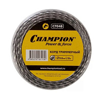 Леска (корд триммерный) Champion Tri-twist 3.0мм*12м треугольник витая 2-х компонентная (C7048)