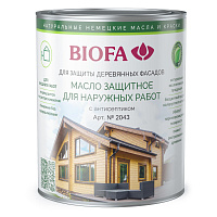Масло защитное для наружных работ Biofa бесцветное 2043-43 (0.375л)