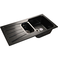 Мойка кухонная GranFest Standart GF-S940KL прямоугольная 2 чаши универсальное крыло черный