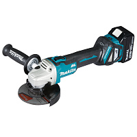 Шлифмашина угловая аккумуляторная Makita DGA511RT кейс 18В б/щет  рег 125мм 1акк*5.0а/ч+з/у