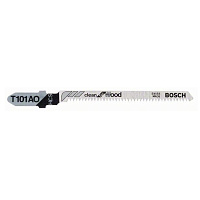 Пилка для лобзика Bosch T101AO HCS Clean for Wood по дереву 1.5-15мм 2 штуки (2609256723)