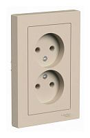 Розетка 2-местная без заземления Atlas Design ATN001220 Schneider 4666299 песочный