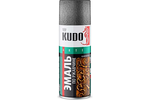 Эмаль аэрозоль по ржавчине Kudo молотковая Серебристая