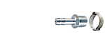 Пневматический переходник Fubag 1/4"M на елочку d=6мм + кольцо (180260 B)