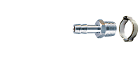 Пневматический переходник Fubag 1/4"M на елочку d=6мм + кольцо (180260 B)