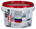 Краска для кухни и ванны Dali моющая акриловая белая (База A) 2.5 л
