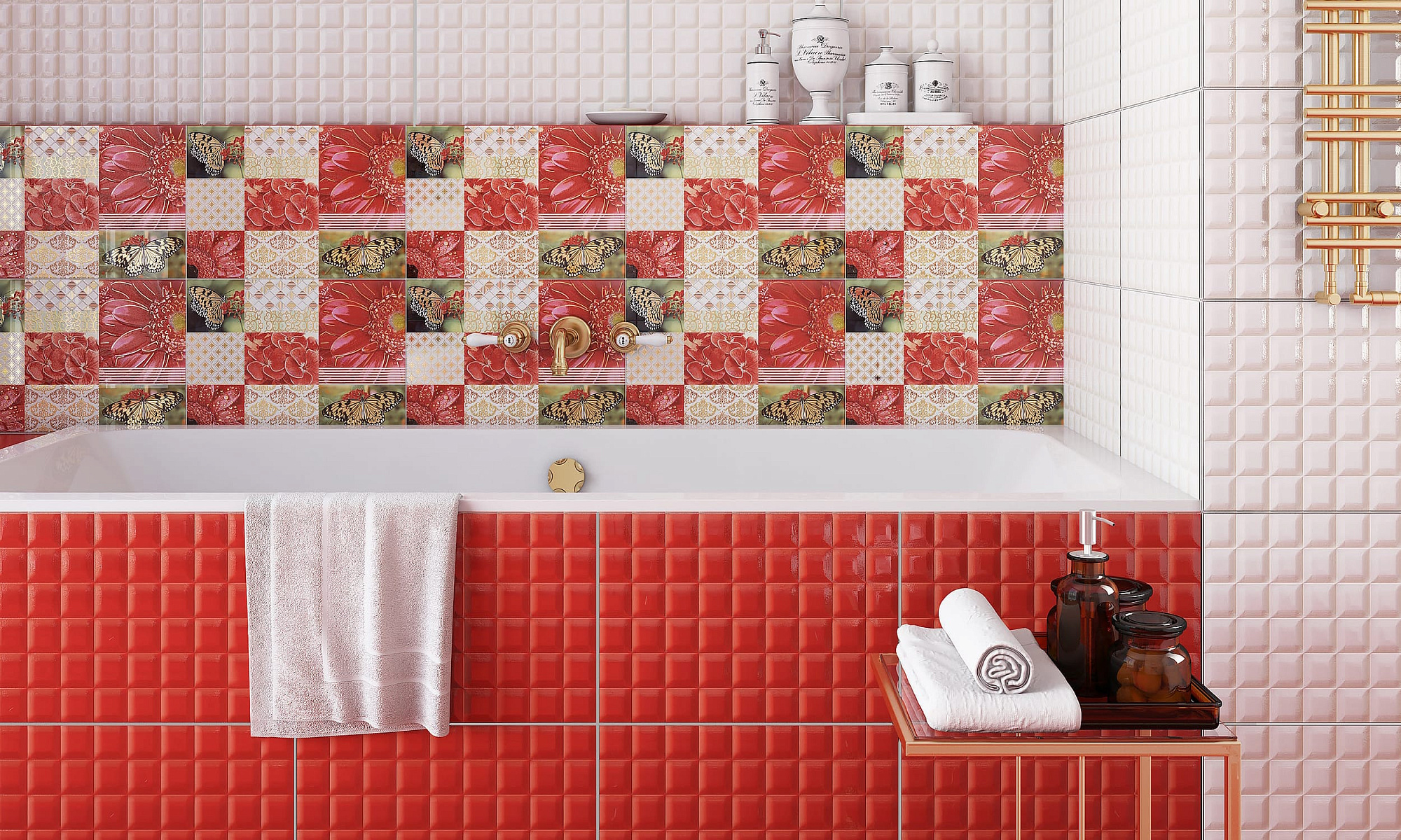 Плитка настенная Гардения 28*40см красный Axima Ceramica доставка Нижний Новгород 1 Плитка настенная Гардения 28*40см красный Axima Ceramica купить 1