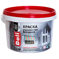 Краска для фасадов Dali укрывистая цвет белый (96%) - 2.5 л