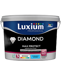 Краска интерьерная для стен Luxium by Dulux Prof Diamond Max Protect матовая белая база BW (9л)