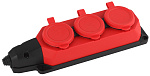 Колодка K-3e-RED-IP44 16А красная 3гн с/з