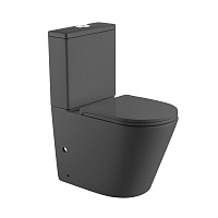 Унитаз-компакт безободковый HOLLER SLIM MDG 620*360*820мм серый матовый HOLLER B-PM3076-DARK GRAY