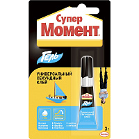 Клей Супер Момент Гель секундный блистер - 0.003 кг