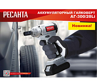 Гайковерт аккумуляторный Ресанта АГ-300/20L 2 АКБ и ЗУ кейс 75/24/3