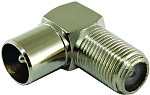 Переходник гнездо F - штекер TV  (SQ1809-0013) угловой