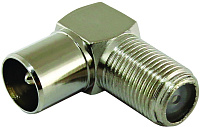 Переходник гнездо F - штекер TV  (SQ1809-0013) угловой