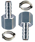 Пневматический переходник (2 шт) Fubag 1/4"F елочка d=6мм + кольцо (180440 В)