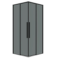 Ограждение душевое Galaxy  80*80*195 раздвижное профиль черный матовый стекло тонированное Grossman 300.K33.01.8080.21.10