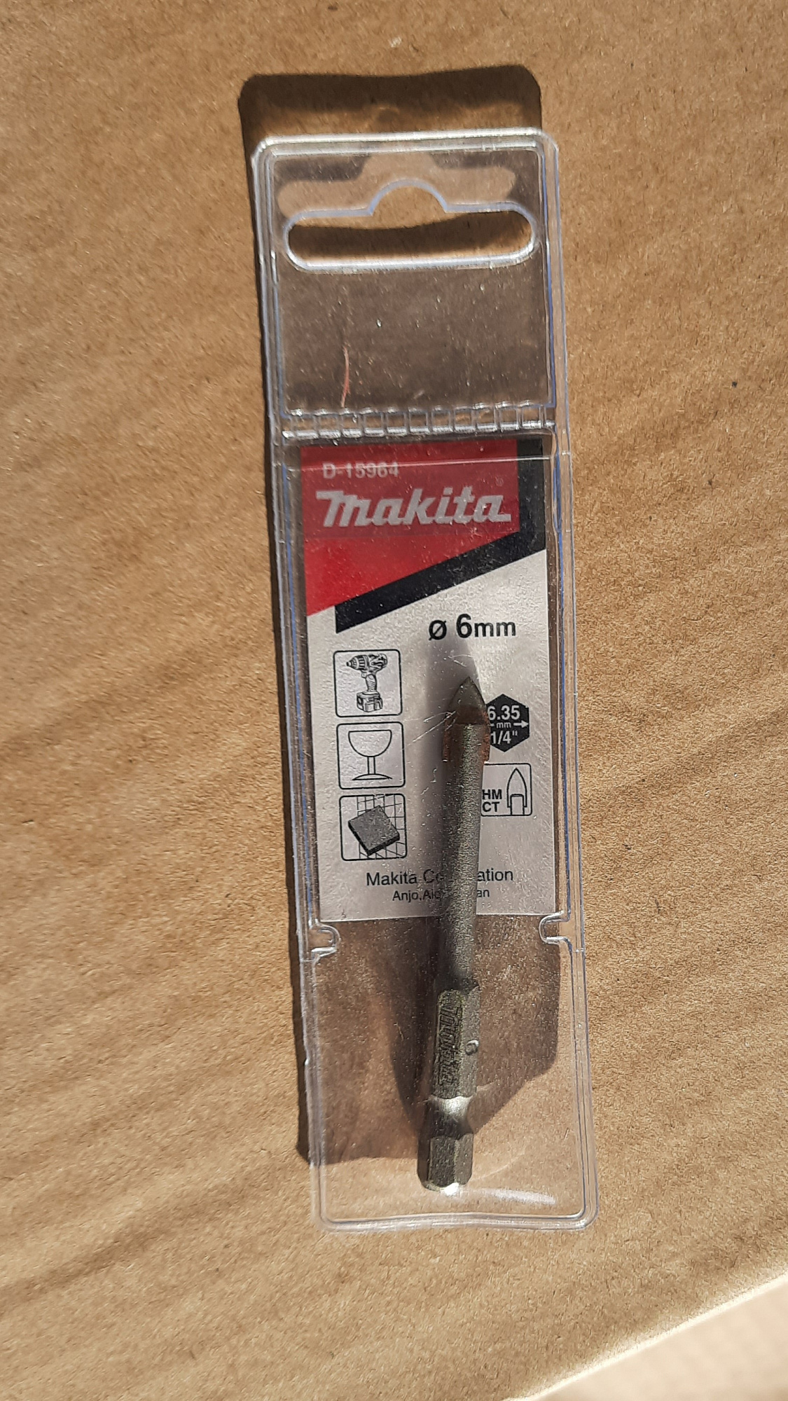 Сверло по стеклу и керамике Makita 6 мм хвостовик 1/4 D-15964 доставка Нижний Новгород 1 Сверло по стеклу и керамике Makita 6 мм хвостовик 1/4 D-15964 купить 1