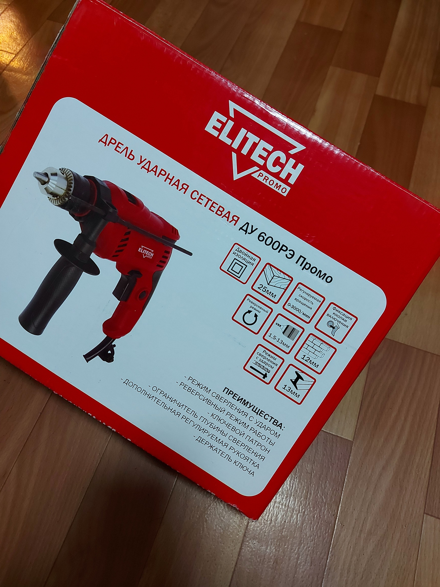 Дрель Elitech ДУ 600РЭ Промо ударная  купить 1
