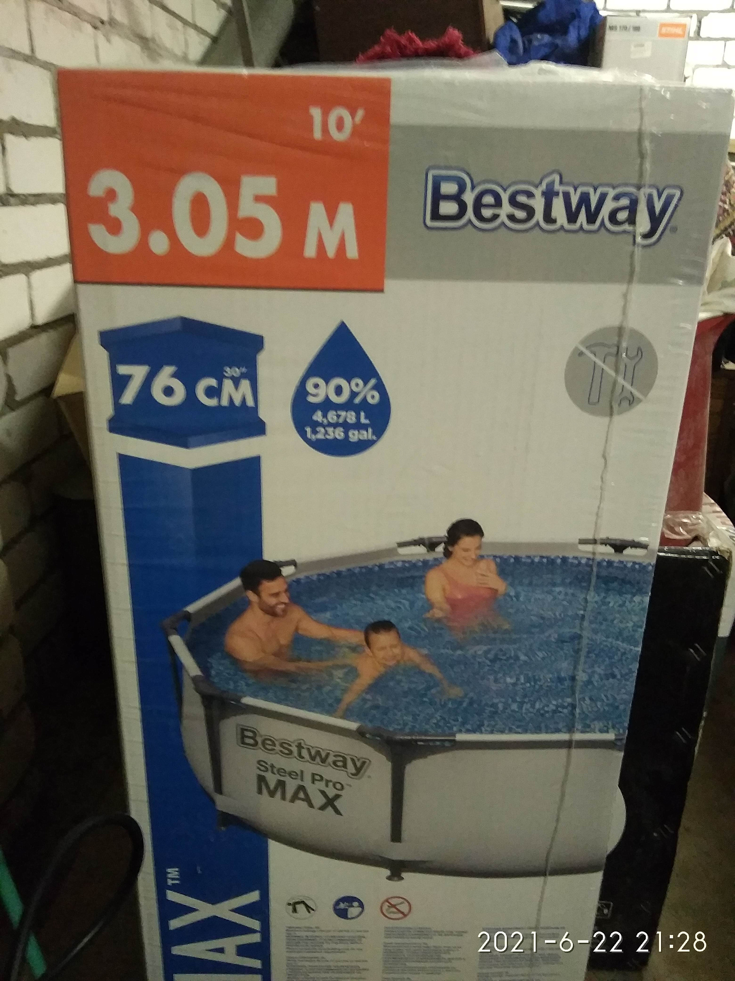 Бассейн каркасный Bestway Steel Pro Max 56406 4678л 305*76см 004863 купить 17