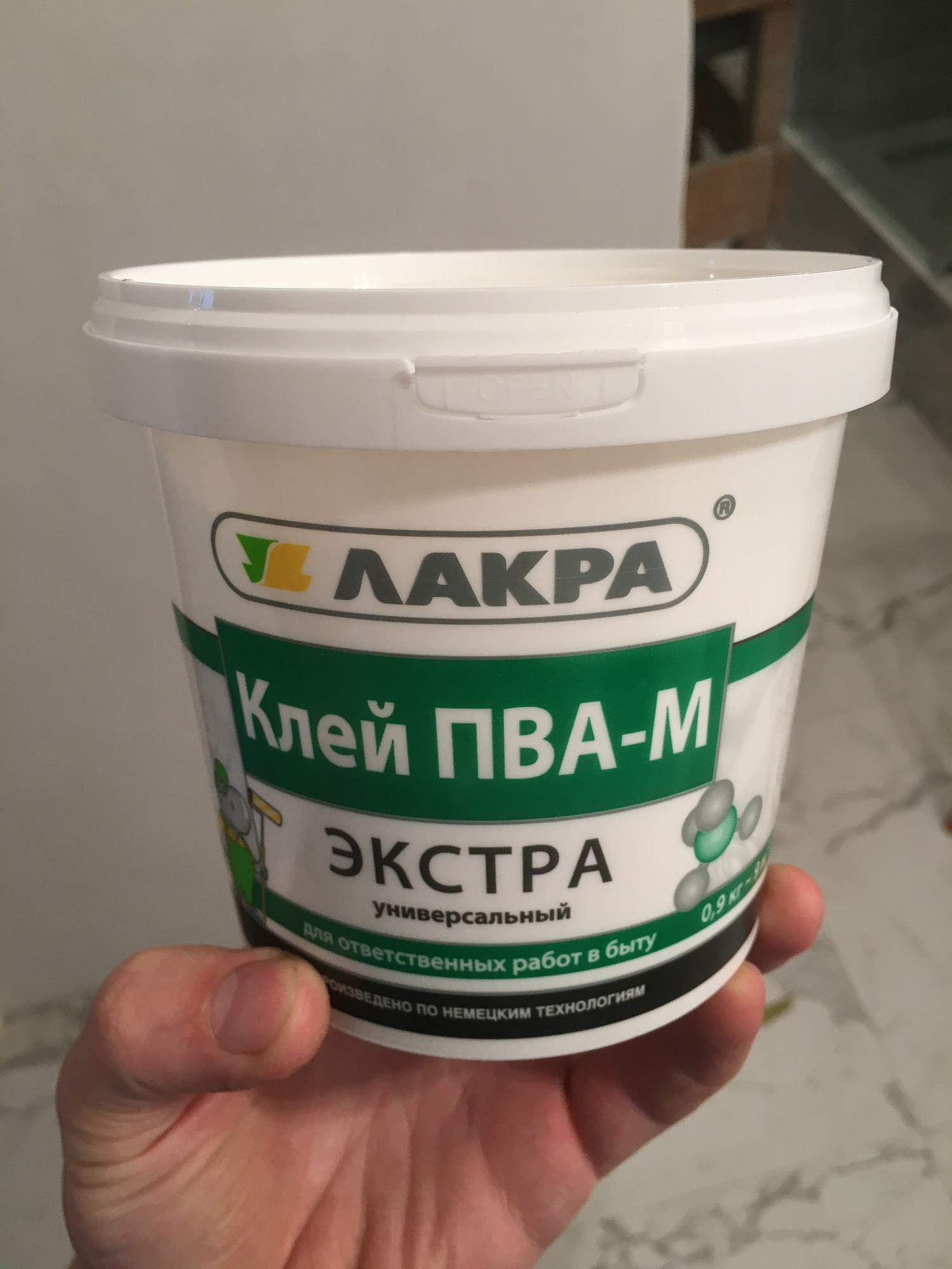 Клей ПВА-М ЛАКРА Экстра универсальный - 0.9 кг купить 3